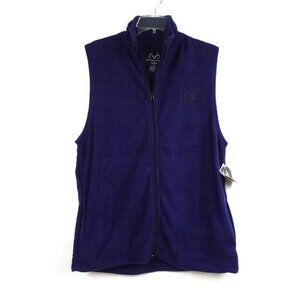 Realtree Fleece Vest Men’s Size M Blue Full Zip Logo Outdoor Hiking Walking